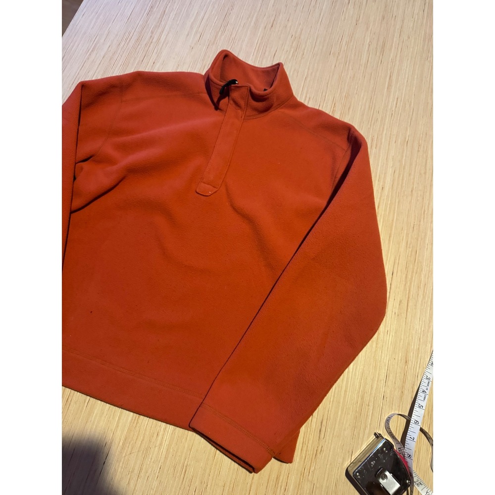 Gap Mens Fleece Pullover Burnt Orange Quarter Snap Mock Neck Small RN 54023 47